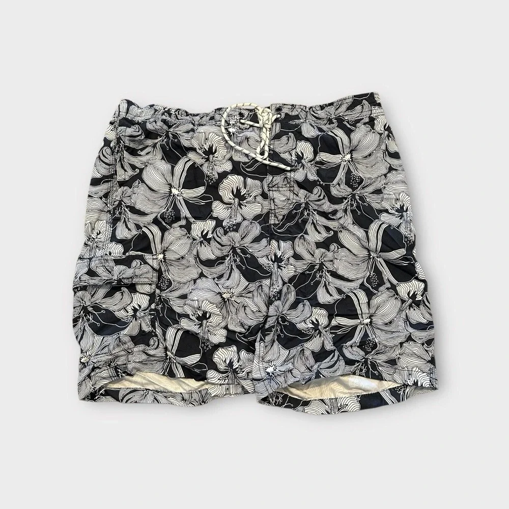 Goodfellow Swim Trunks Mens Large Blue Floral Beach‎ Surfer Casual Never Worn